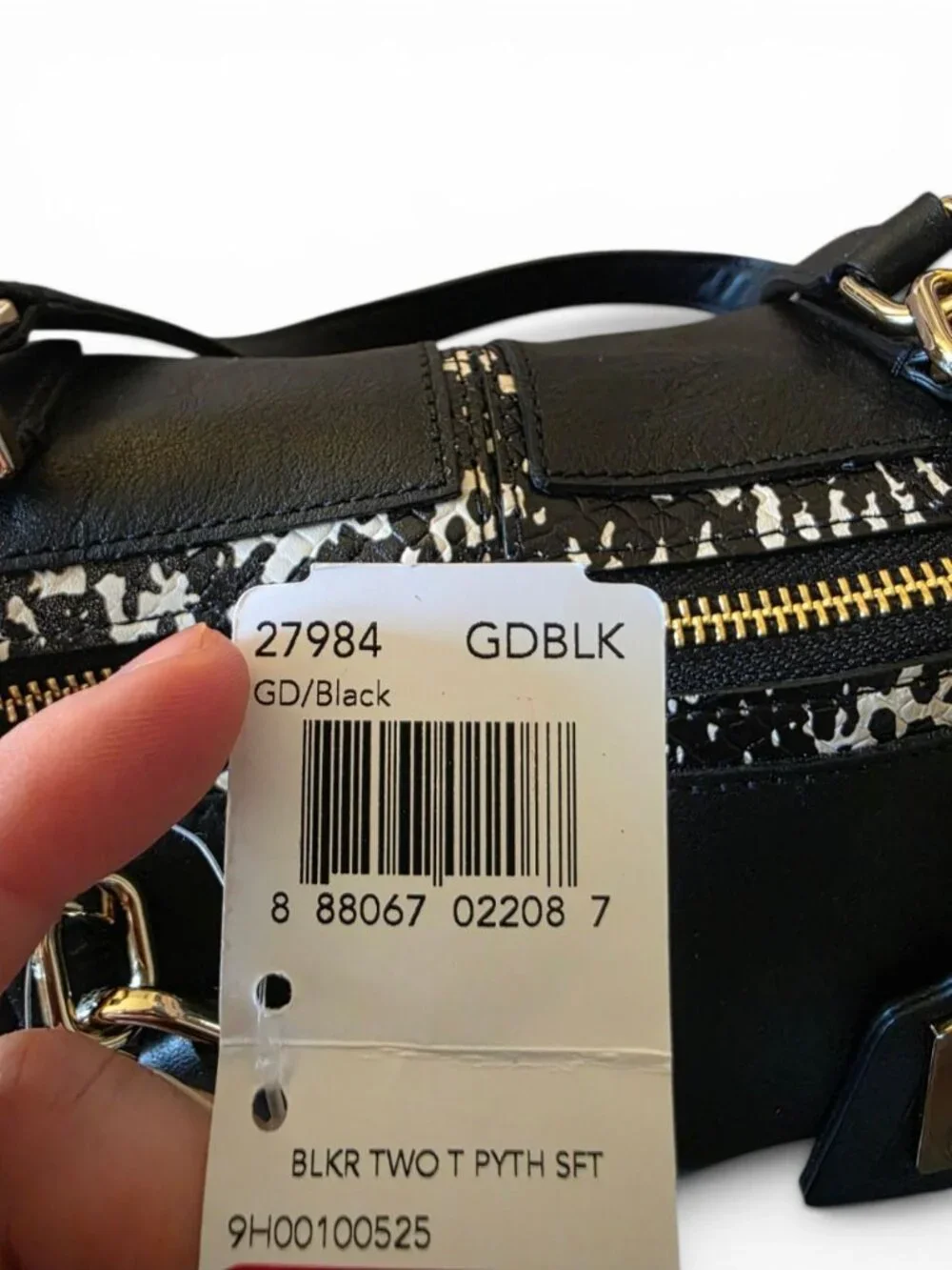 NWT Coach Bleecker Cooper Satchel Wallet Set Two Tone Python Leather 27984 BLK